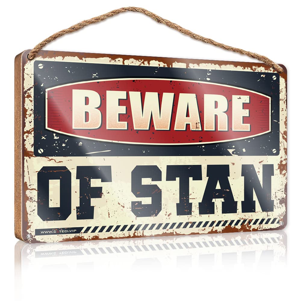 DTHA Hanging Decor Wood Beware Of Stan Wooden Sign Vintage Decor Room Decor For Men(23X35CM)