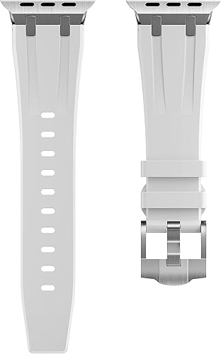 Miniatura 4 de Compatible con Apple Watch Ultra 2 Band para hombre, correa de silicona y hebilla de acero inoxidable diseñada para iPhone Watch, correas iWatch