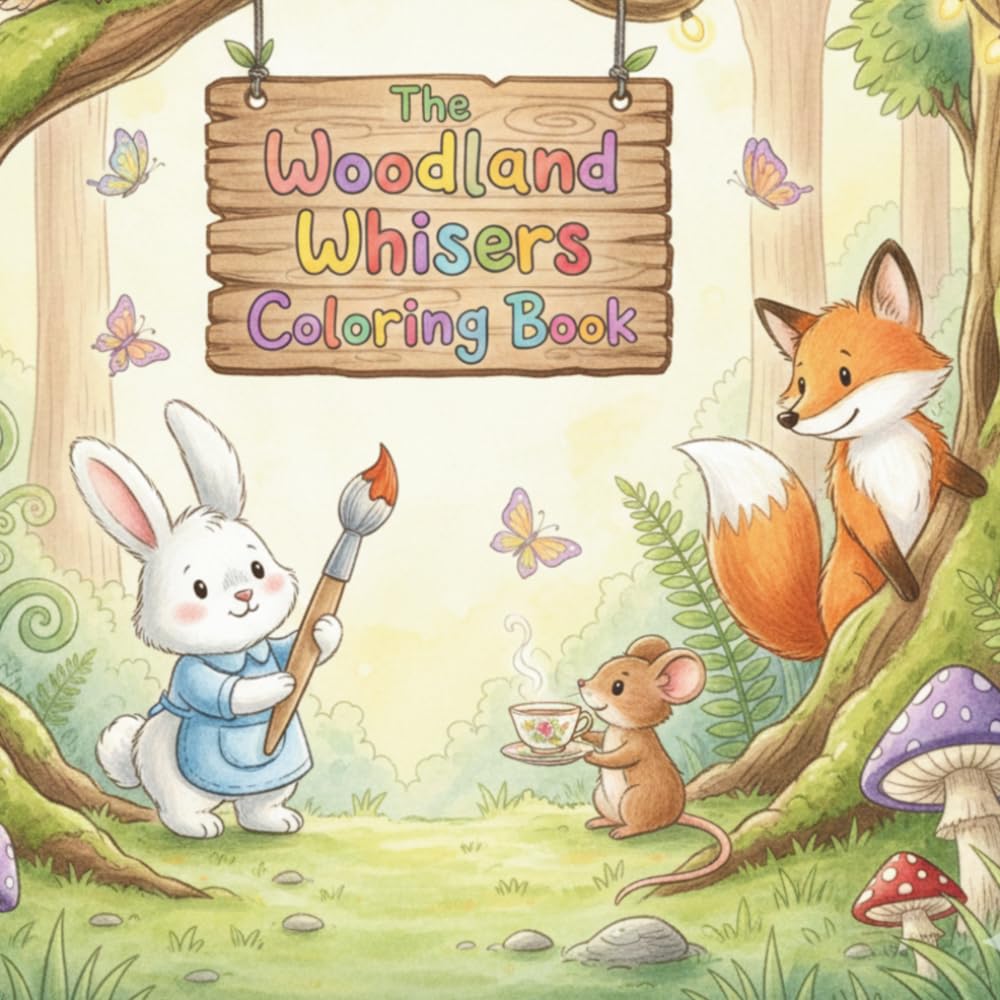 The Woodland Whispers Coloring Book: A whimsical world of talking animals to color and explore