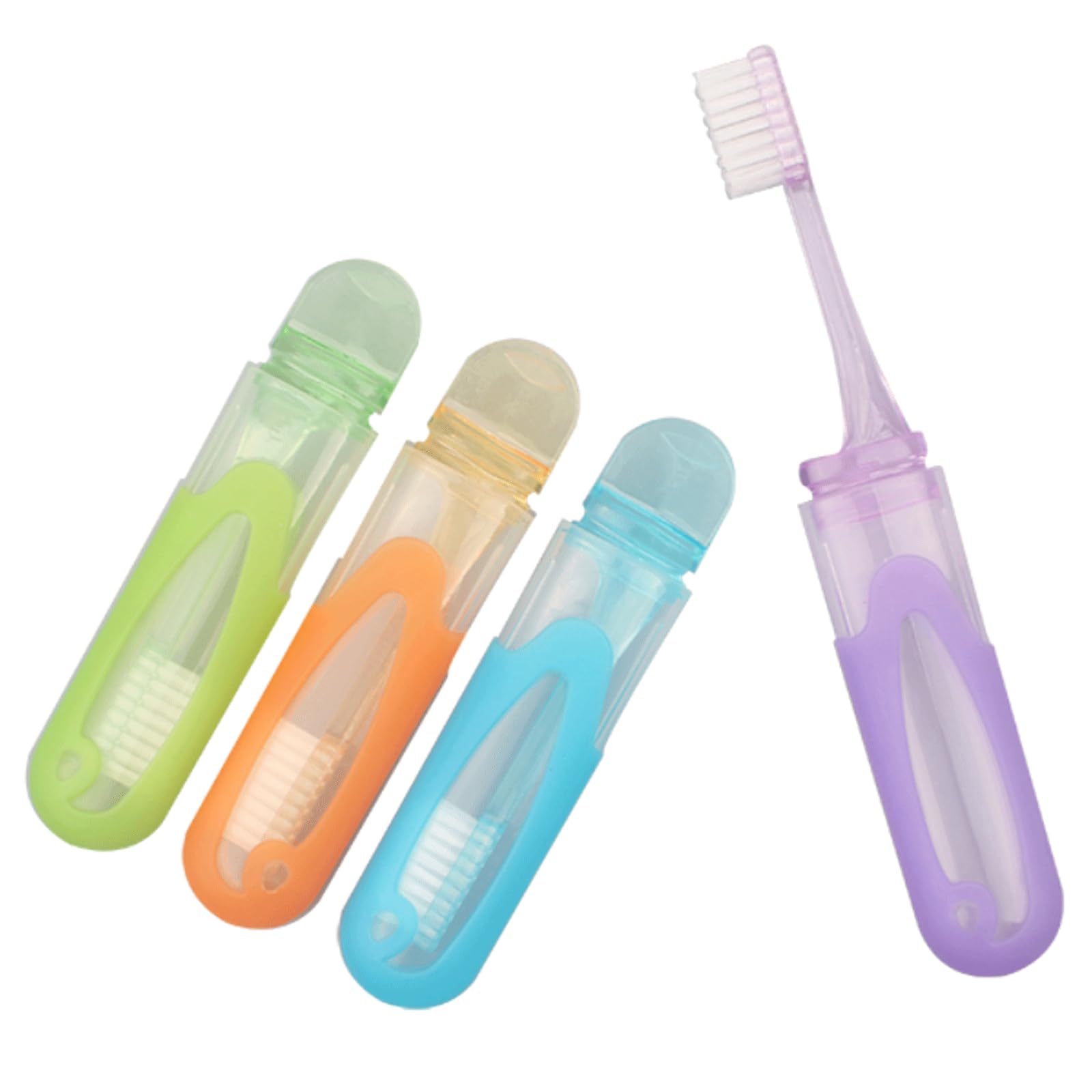 Sponsored Ad - Foldable Travel Toothbrush, Portable Soft Bristles Toothbrushes Adults Size, Folding Cover Collapsible Medium Bristle Brushes Individually Wrapped Good for School Hiking Camping 4 Pieces