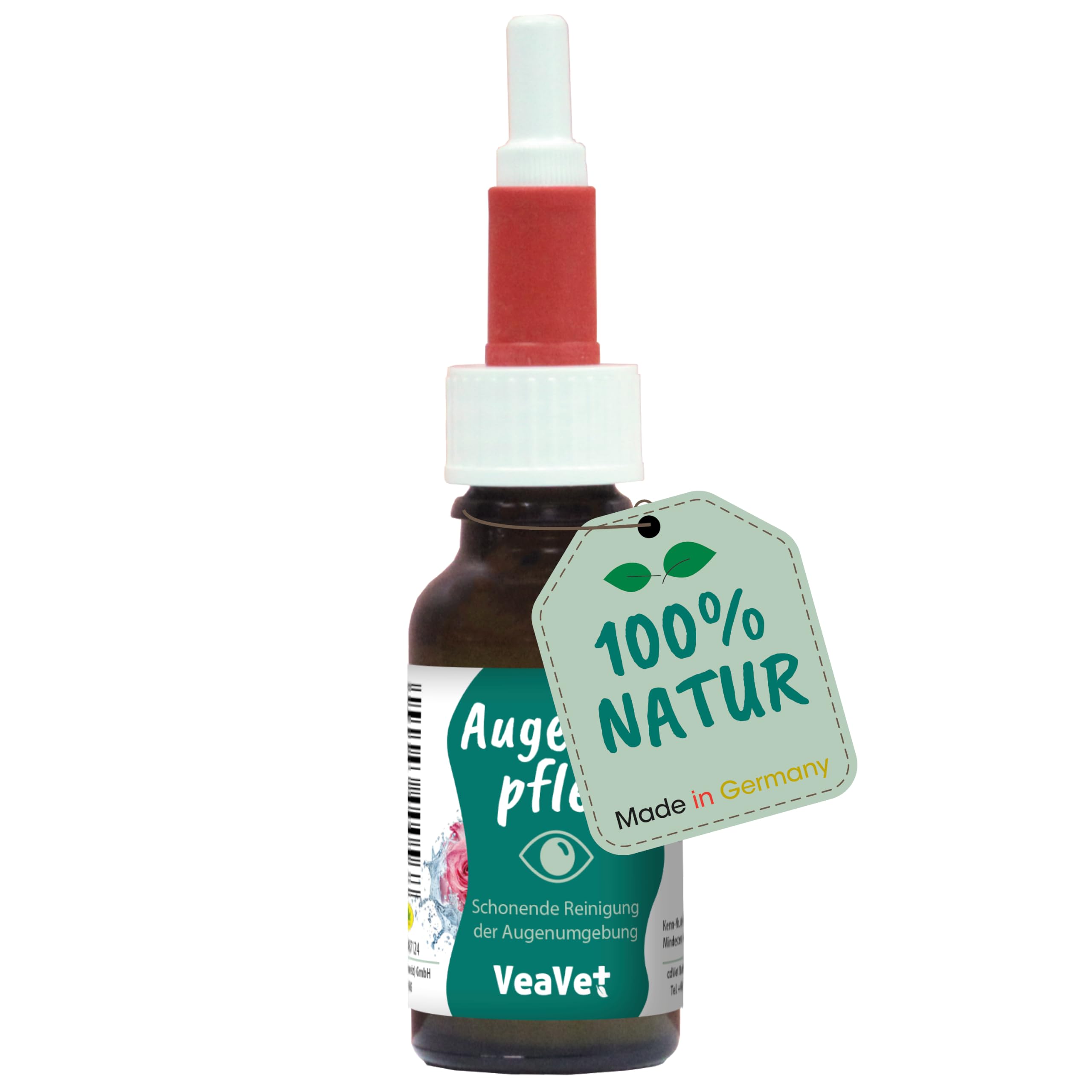 cdVet Naturprodukte VeaVet pielęgnacja oczu 20 ml - pies, koty, konie - środek do pielęgnacji oczu - oczyszczanie - delikatne + skuteczne - problemy z oczami + problemy ze spoiwem - dobre samopoczucie - woda różana -