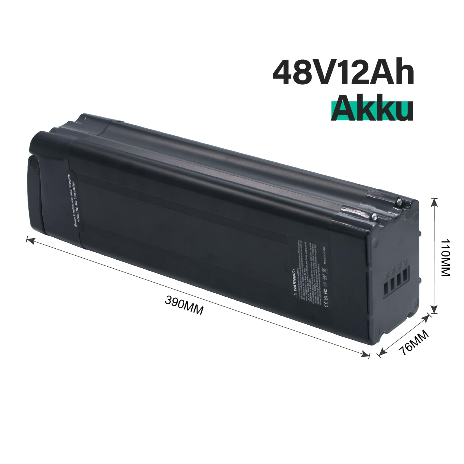 Batteria per bicicletta elettrica Pedelec Pesce d'argento 48 V 12 Ah per MiFa Rex per Aldi Bike, adatta per Phylion/XH370-10J, ZL1010101 0-F, adatta con caricatore
