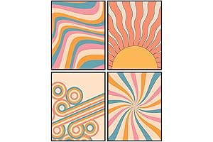 Groovy Hippie Wall Collage Poster - 70s Style Boho Wall Art & Decor