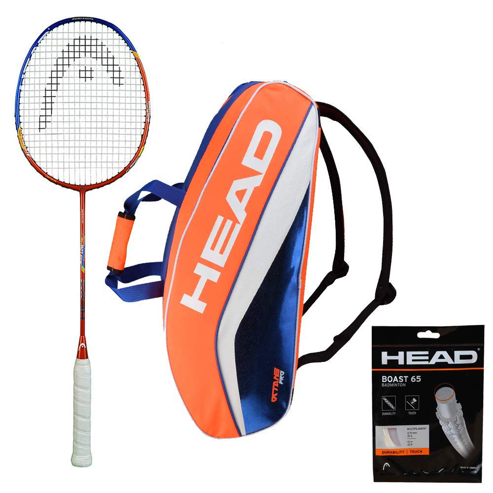 HEAD Airflow 2000 Badminton Racket with KITBAG Octane PRO and Boast 65 Badminton String Orange-image-43