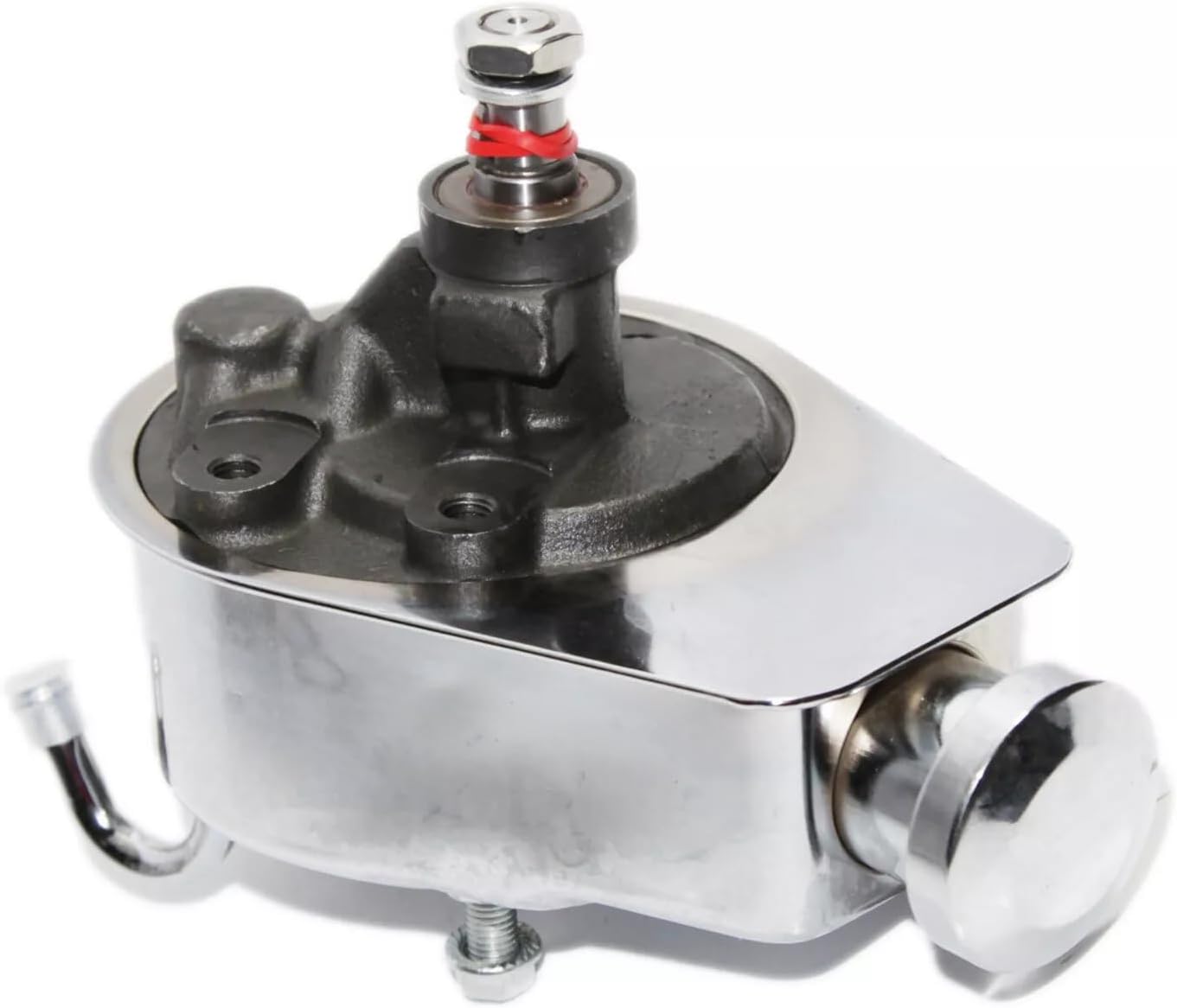 Chrome Saginaw Power Steering Pump Key-way Style with Reservoir Fit 1966-1976 Buick Chevy Ford GM