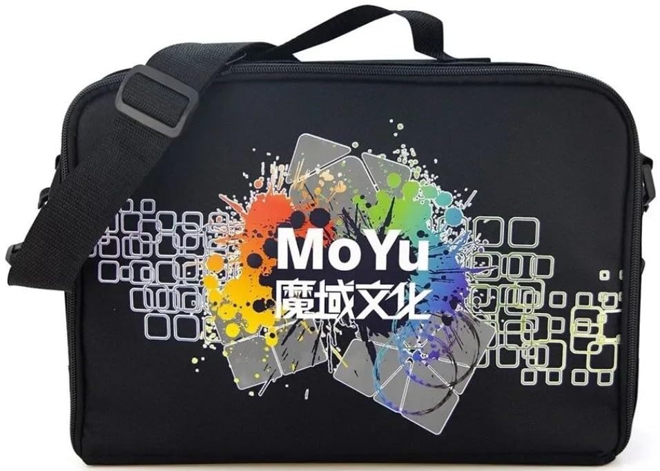 Image of MoYu Cubing Puzzle Bag | Adjustable Shoulder Strap, Soft Nylon Interior & Storage Net | Portable Carrying Case for Speed Cubes & Accessories (14 inch x 9.5 inch)
