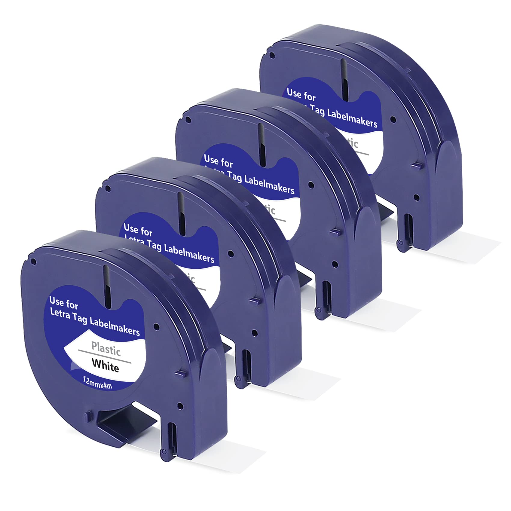 BOYEEZONCompatible with DYMO Letratag Refills Labels Maker Tape White Plastic 91201 12mmx4m 4PK