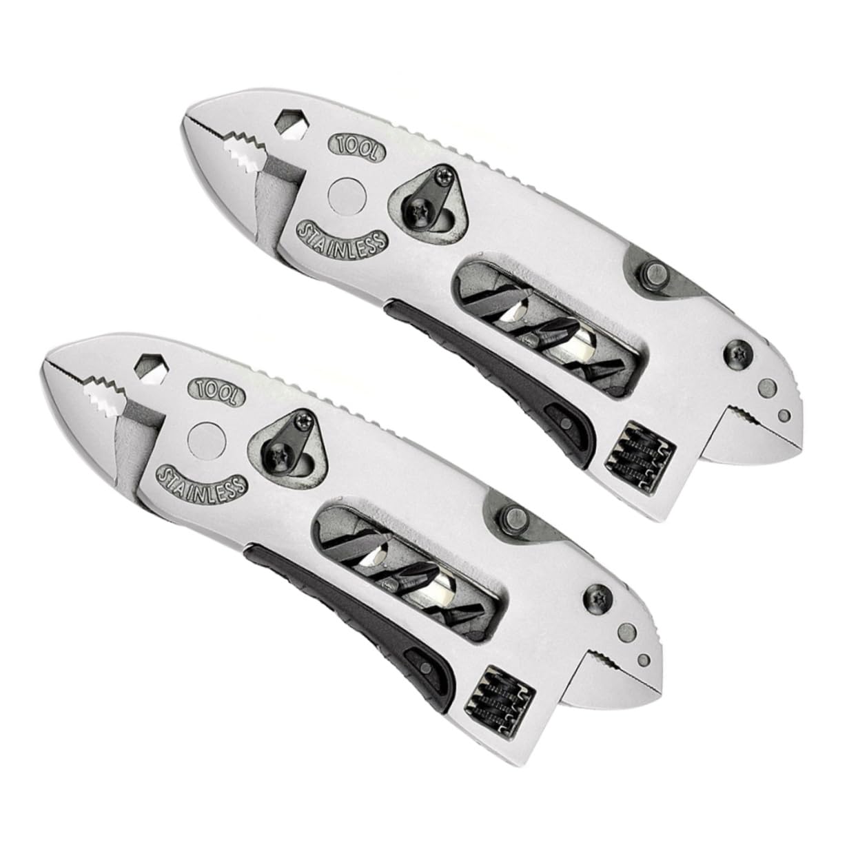 Pince Multifonction Militaire Portable en Acier Inoxydable 2 Pièces, Outil Multi-usages pour Camping et Projets de Réparation DIY