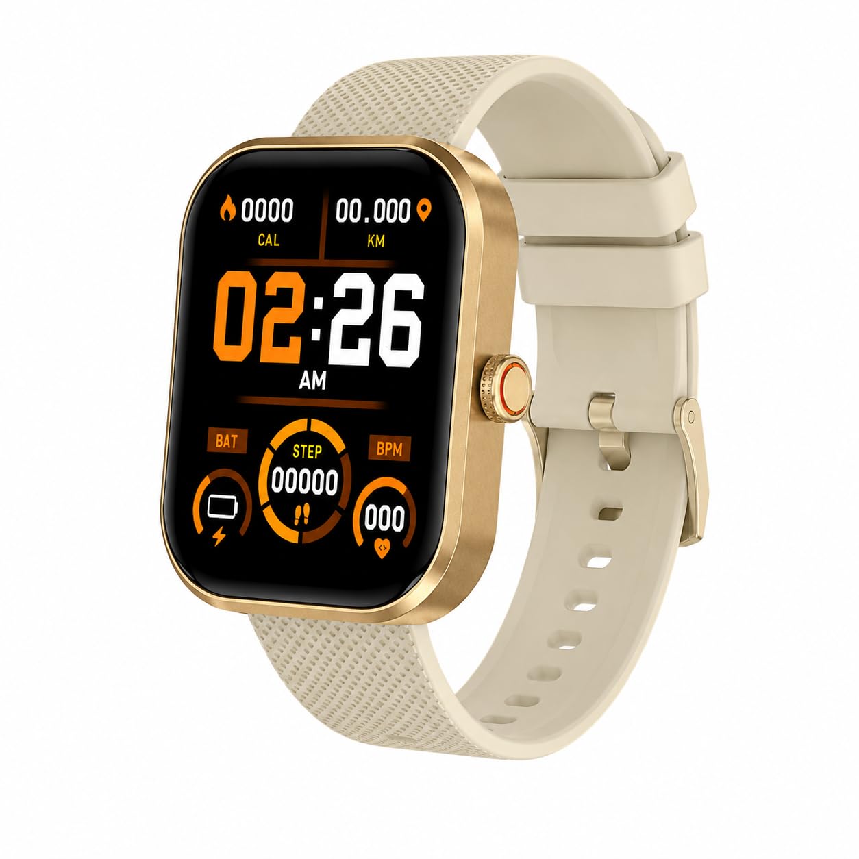 DITON Glamour Series Smart Watch for Men & Women, Gold Beige