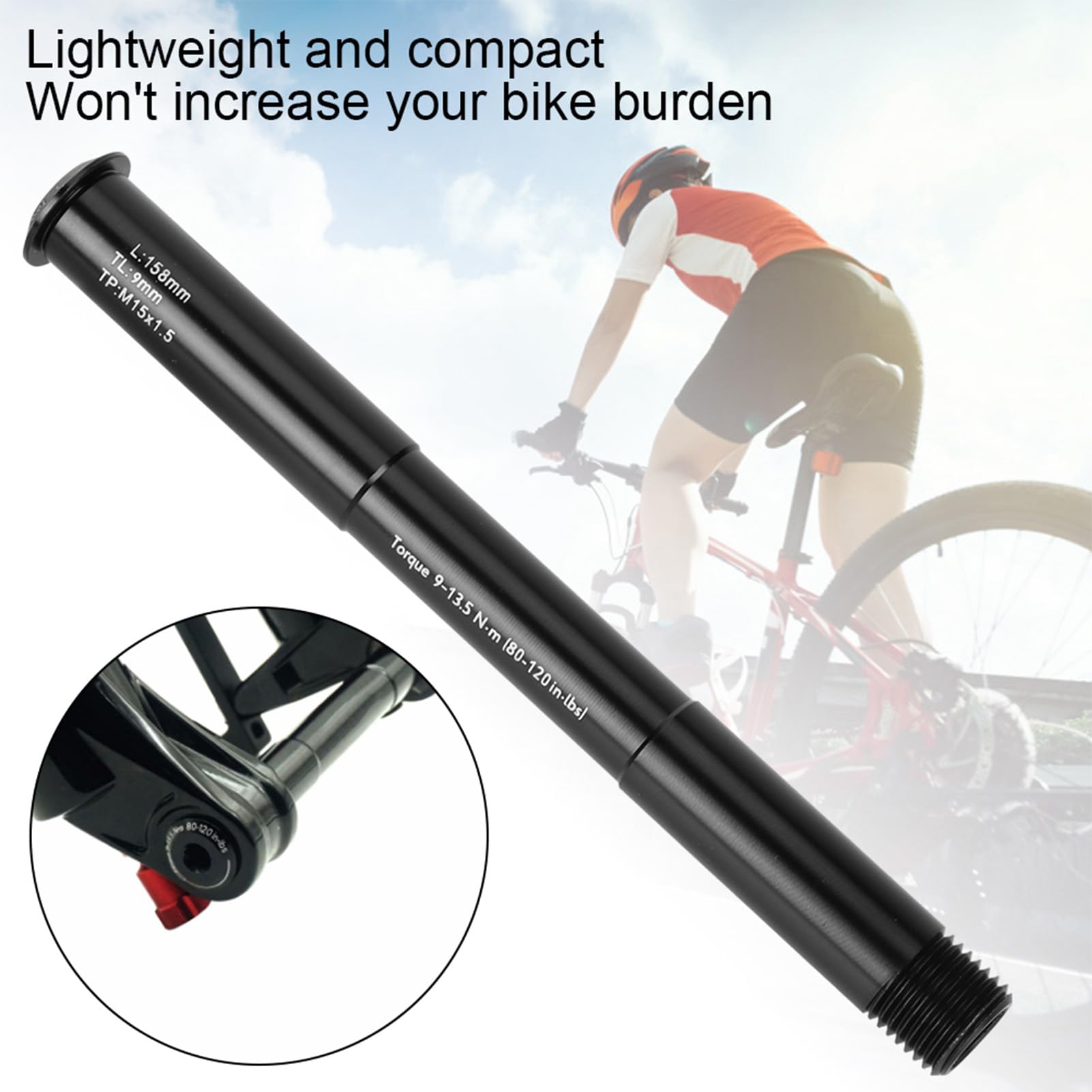 horquilla para bicicleta, rueda delantera con eje de 15 mm