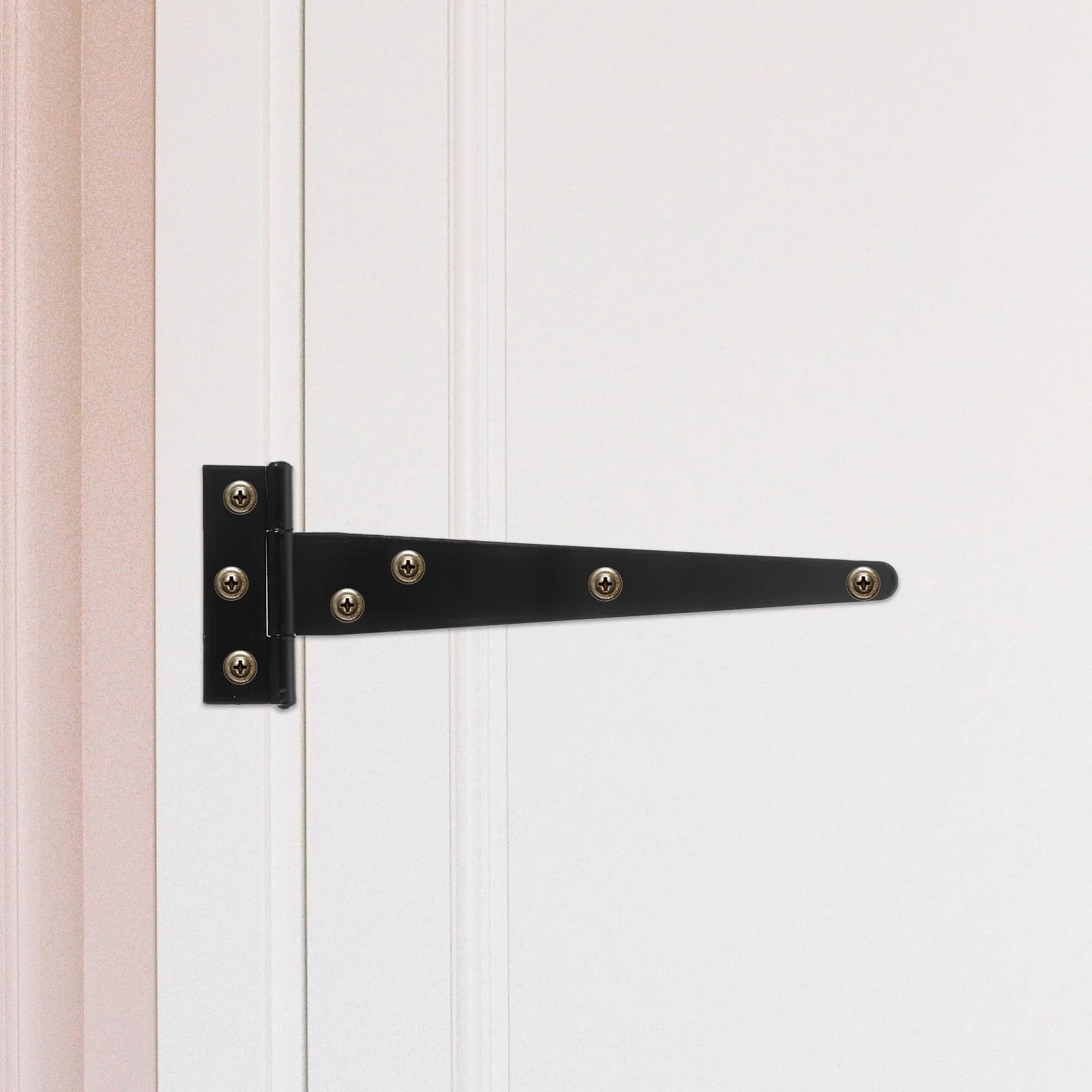 Bisagras en T de 4 Uds., bisagras de Alta Resistencia for Puerta, bisagras for Puerta de cobertizo de Almacenamiento, Puertas de Granero (Negro, 8 Pulgadas)