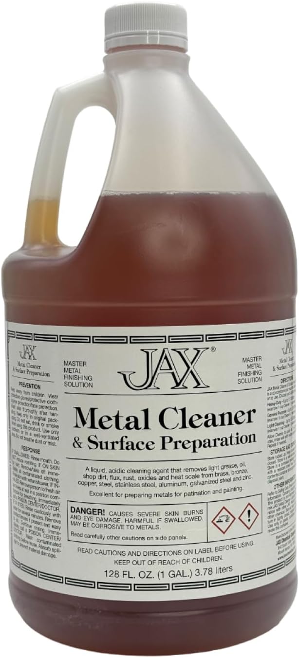 JAX Metal Cleaner & Surface Preparation - Metal Finishing Solution - Excellent for Patination and Painting of Metals - Pint