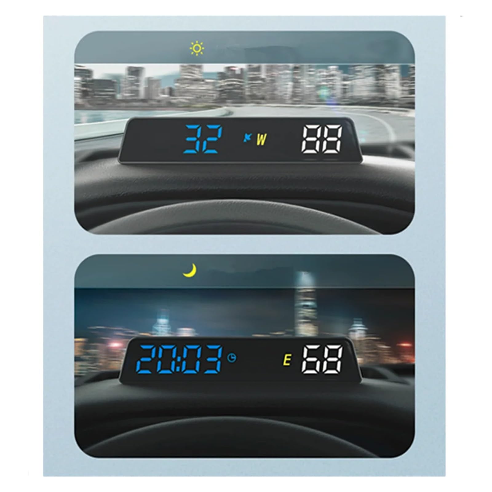 Panele Instrumentów Samochodowych H500G GPS HUD Wyświetlacz Head Up Inteligentny Cyfrowy Miernik Przypomnienia O Alarmie I Start Stop Z Samochodem(White- A)