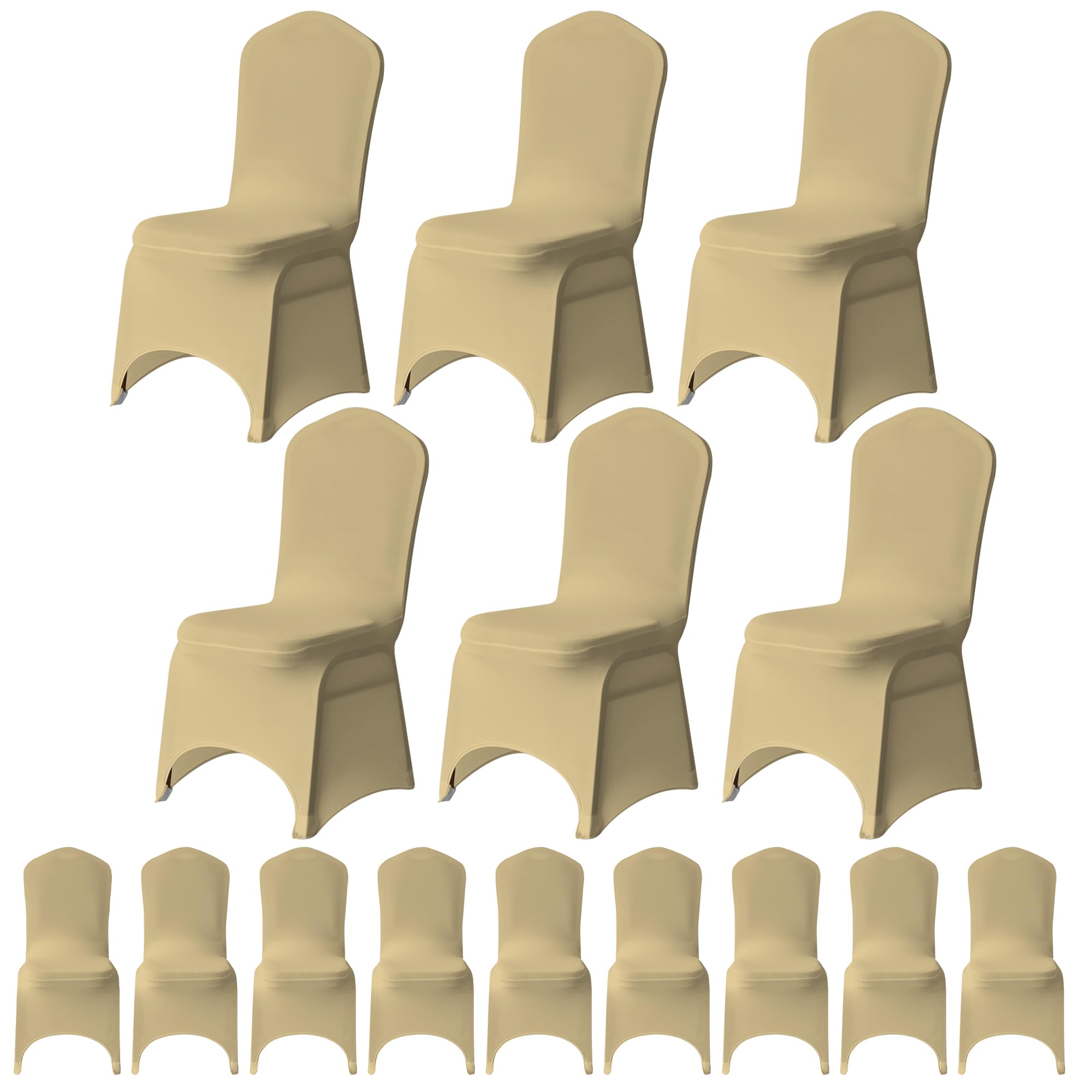 Housse de chaise extensible en lycra haut de gamme couleur champagne pour banquet et réception