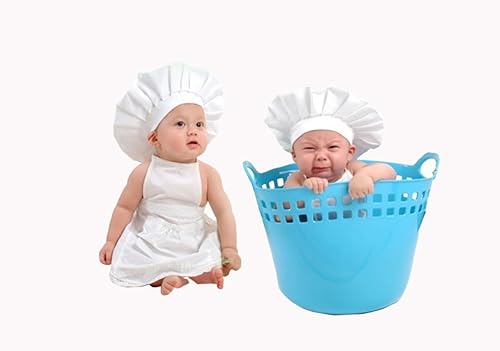 Miniatura 5 de Chefskin M White Kid Kids Chef Set (Apron+sombrero) Lite Tela Se adapta a 8-12