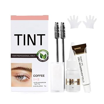 Lash Color Kit, Eyebrow & Eyelash Color Kit with Natural Ingredients, Lasting for 4 Weeks, Safe & Easy to Use 7ml-Coffee Brown