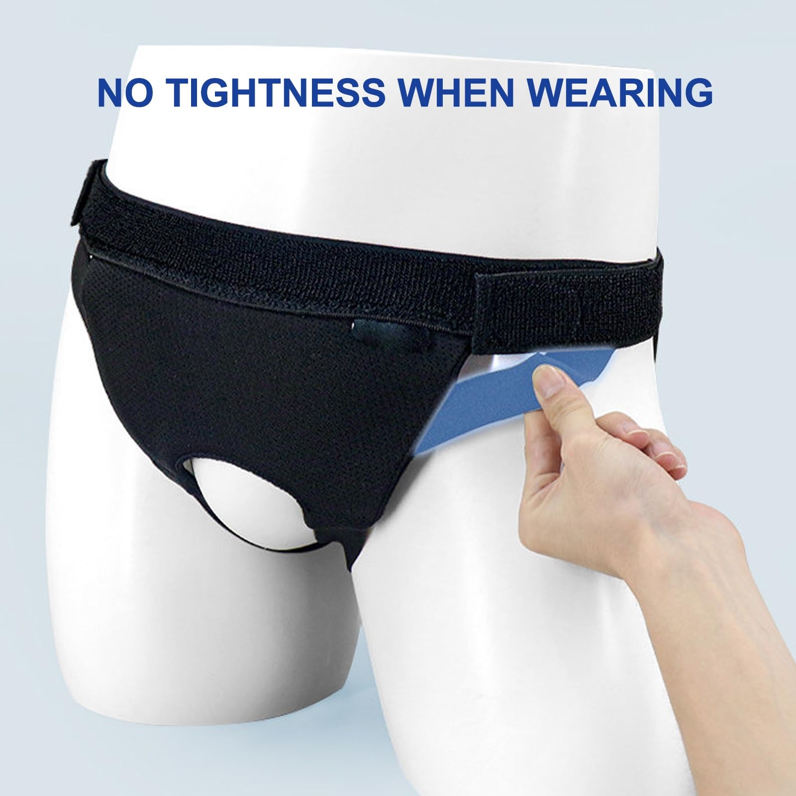 Cintura di Supporto for Ernia Inguinale da Uomo, Tutore Regolabile con Cuscinetti Compressivi, Tutore Traspirante for Ernie Inguinali Singole/doppie(Black,88-104cm)