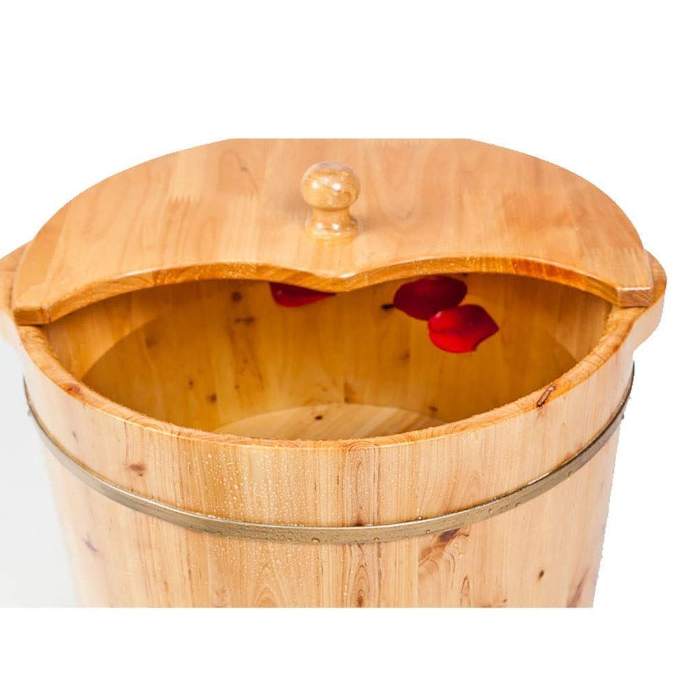 Pediluvio in botte di legno per pediluvio per adulti, secchio per immersione dei piedi con coperchio, vasca idromassaggio per pediluvio, secchio in legno per pedicure, vasca per piedi in ammollo