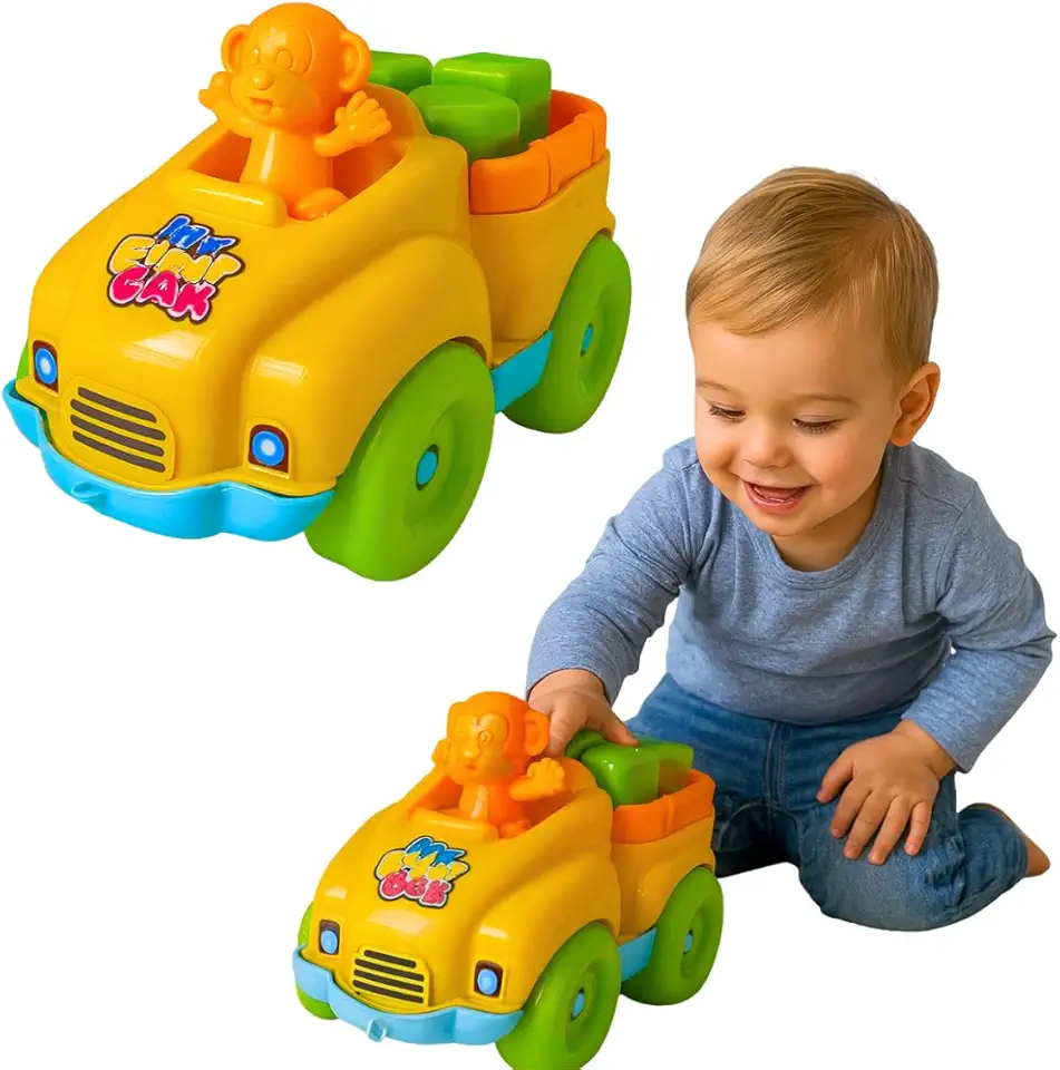 Brinquedo Educativo Carrinho Baby Com Encaixes My First Car Interativo Colorido Didatico Brinquedos Para Meninos 1 ano de Idade