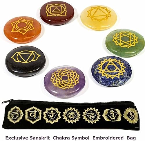 Miniatura 3 de Libro de chakras gratis de 20 páginas con detalle de chakras, piedras de chakra Reiki con símbolo de chakra, estuche bordado de 7 piedras de chakra