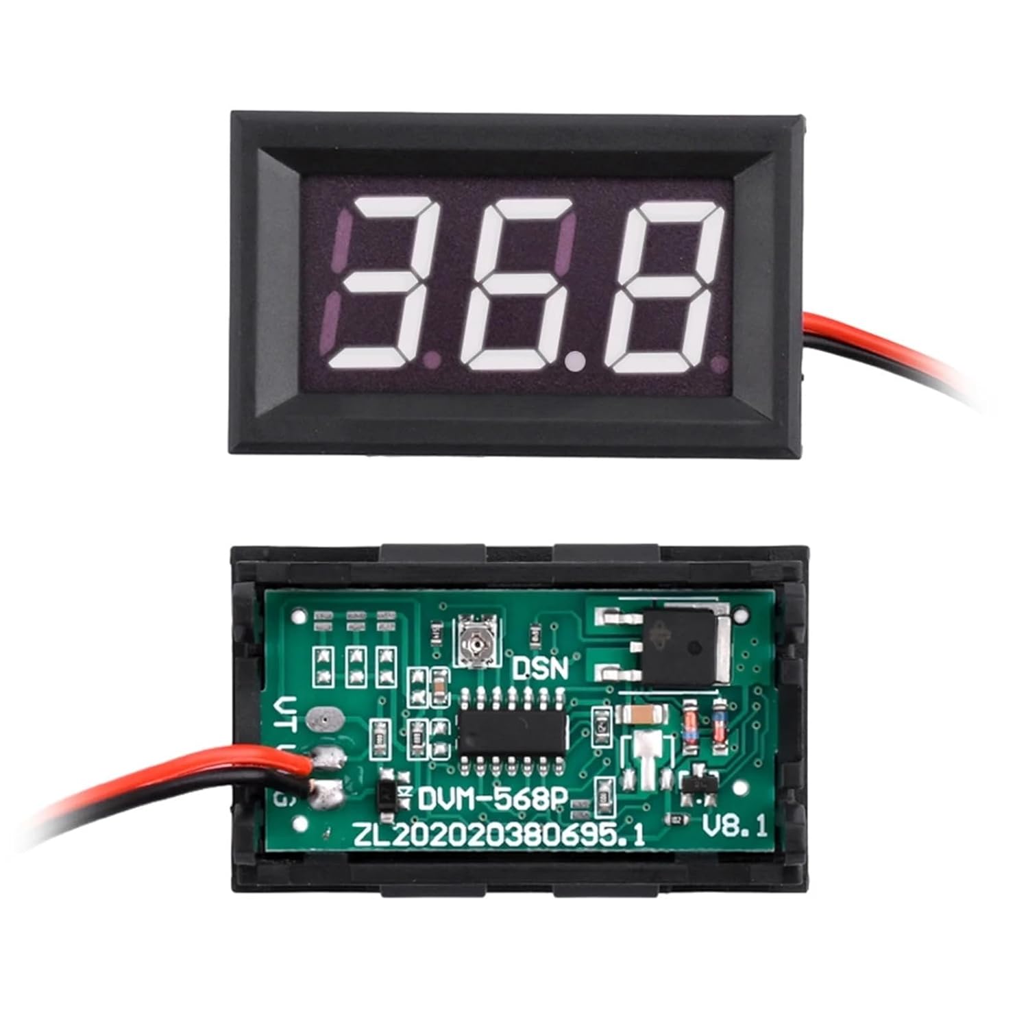 5PCS Mini Voltmeter DC5-120V LED Digital Display Panel Voltage Meter 2 Wire 0.56'' Voltage Tester Gauge for Motorcycle Car(Blue)