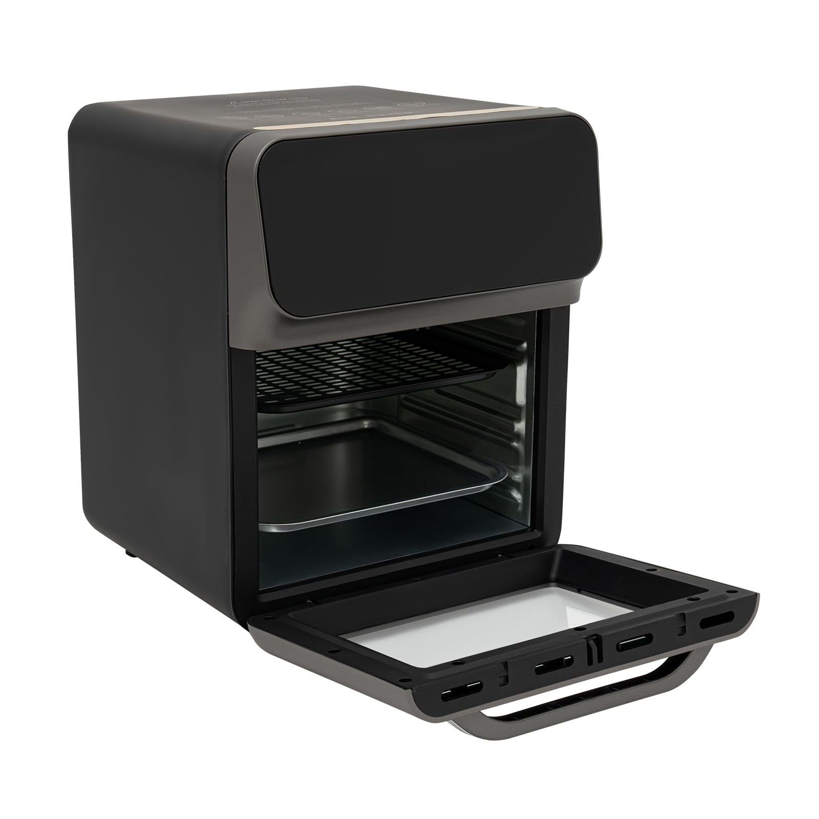 Mini horno de pizza de 13 litros con convección, horno 3 en 1, con 2 bandejas y 50 cajas para tartas, calor superior/inferior, 60 mintimer, guantes de horno, recetario, 1350 W, ideal para