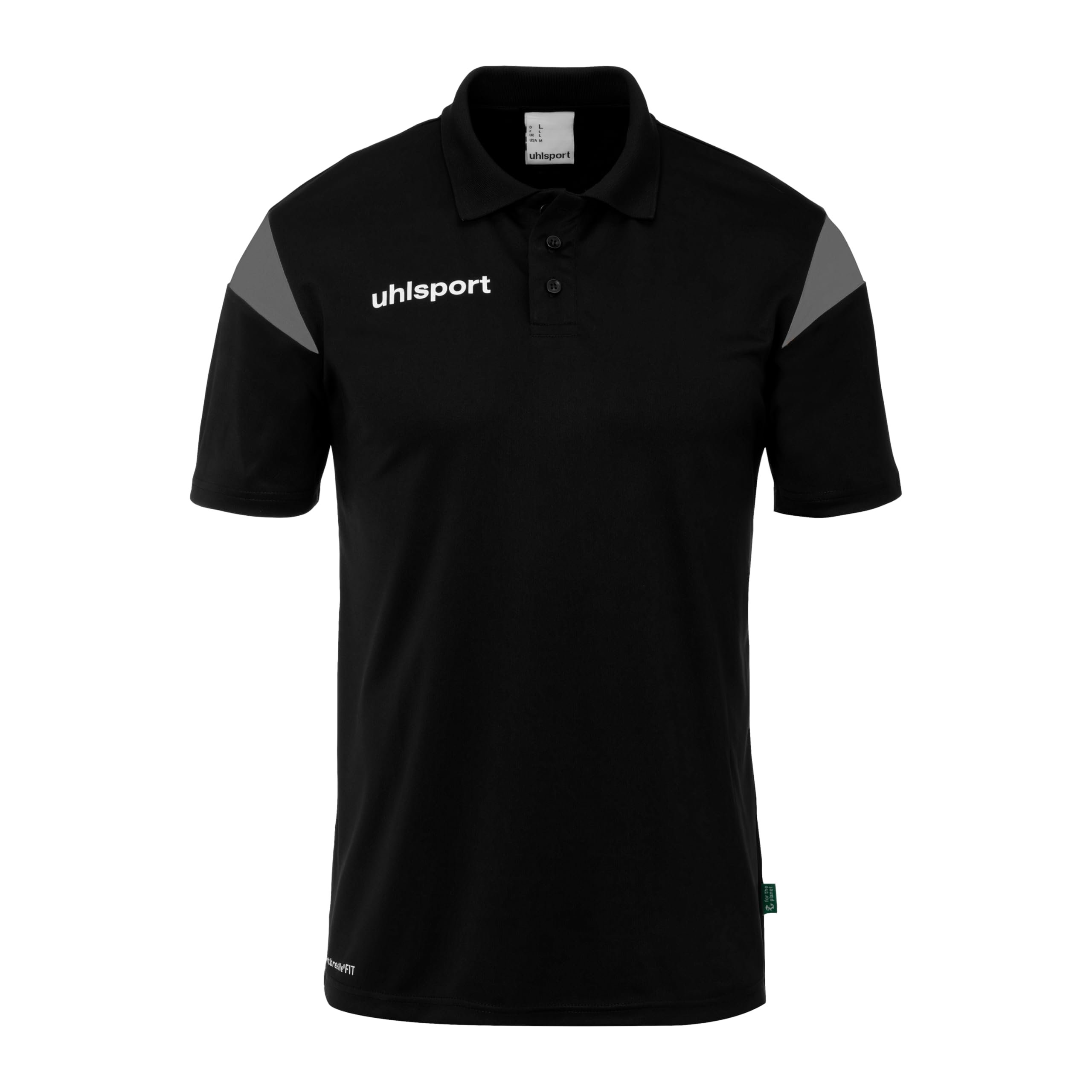 uhlsport Squad 27 Polo Shirt – Polo Shirt Men, Women and Children – T-Shirt with Polo Collar, Black/Anthracite, XXXL