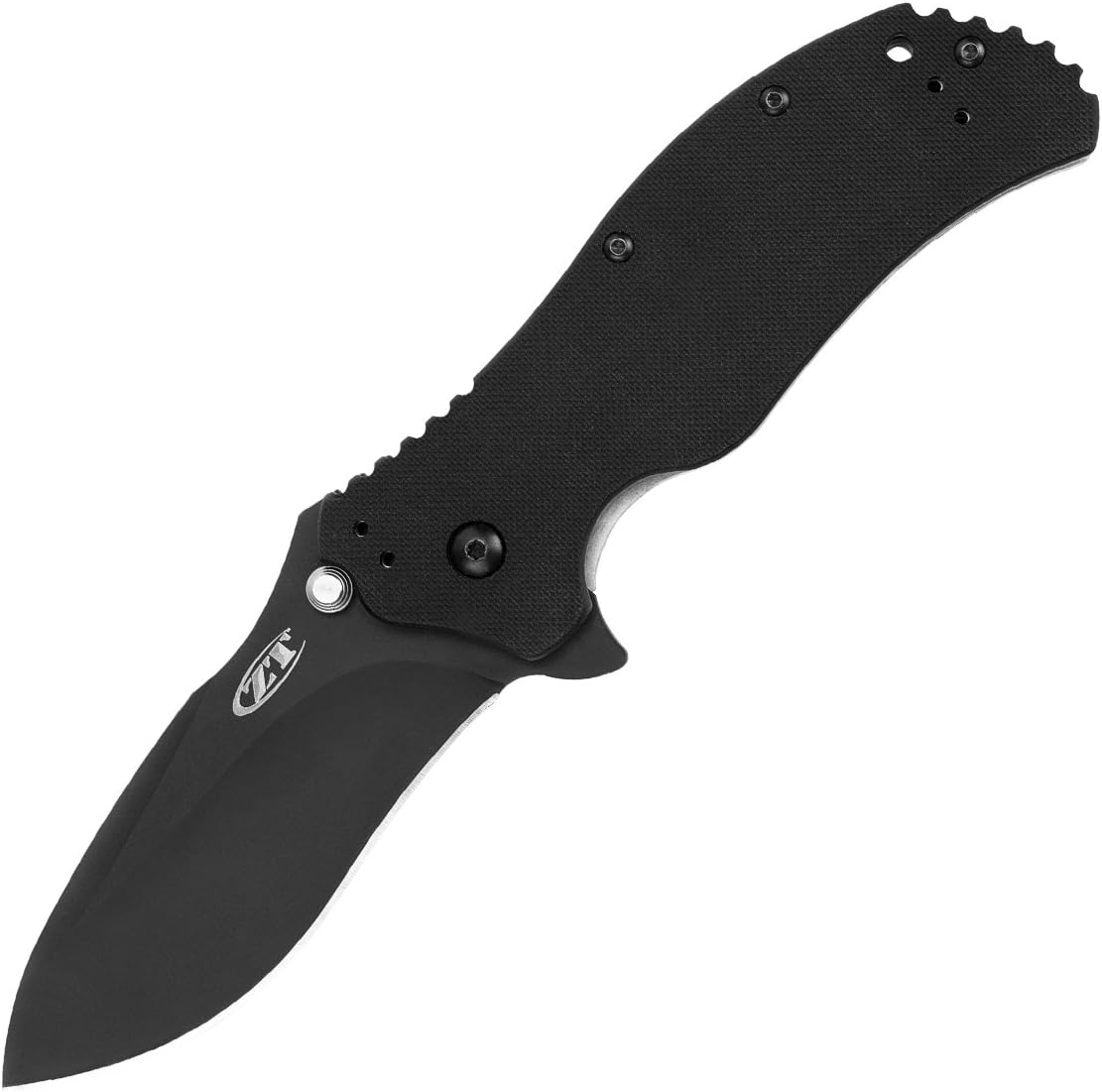 Zero Tolerance 0350 Folding Pocket Knife; 3.25” S30V Stainless Steel Blade with Black Tungsten DLC Finish; Textured G-10 Handle Scales, SpeedSafe Assisted Opening, Liner Lock, Quad-Mount Clip; 6.2 OZ.