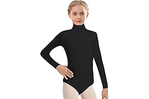 Stylish Turtleneck Leotards for Girls with Back M Straps