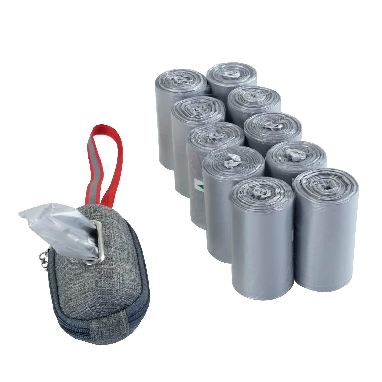 Saedy - Bolsas de basura para perros con dispensador, bolsas de caca gris, 1400 bolsas/40 rollos