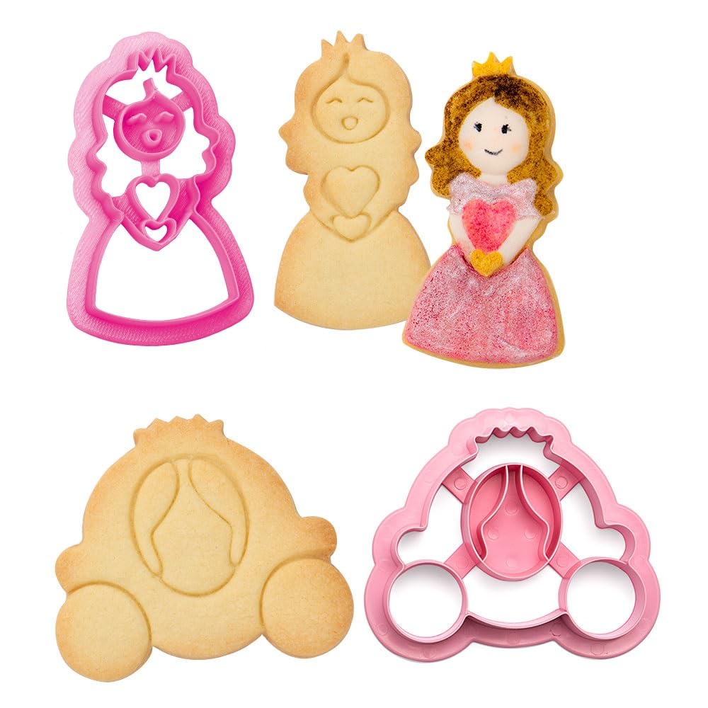 DECORA 0255052 Princess Plastic Cookie Cutters Set of 2
