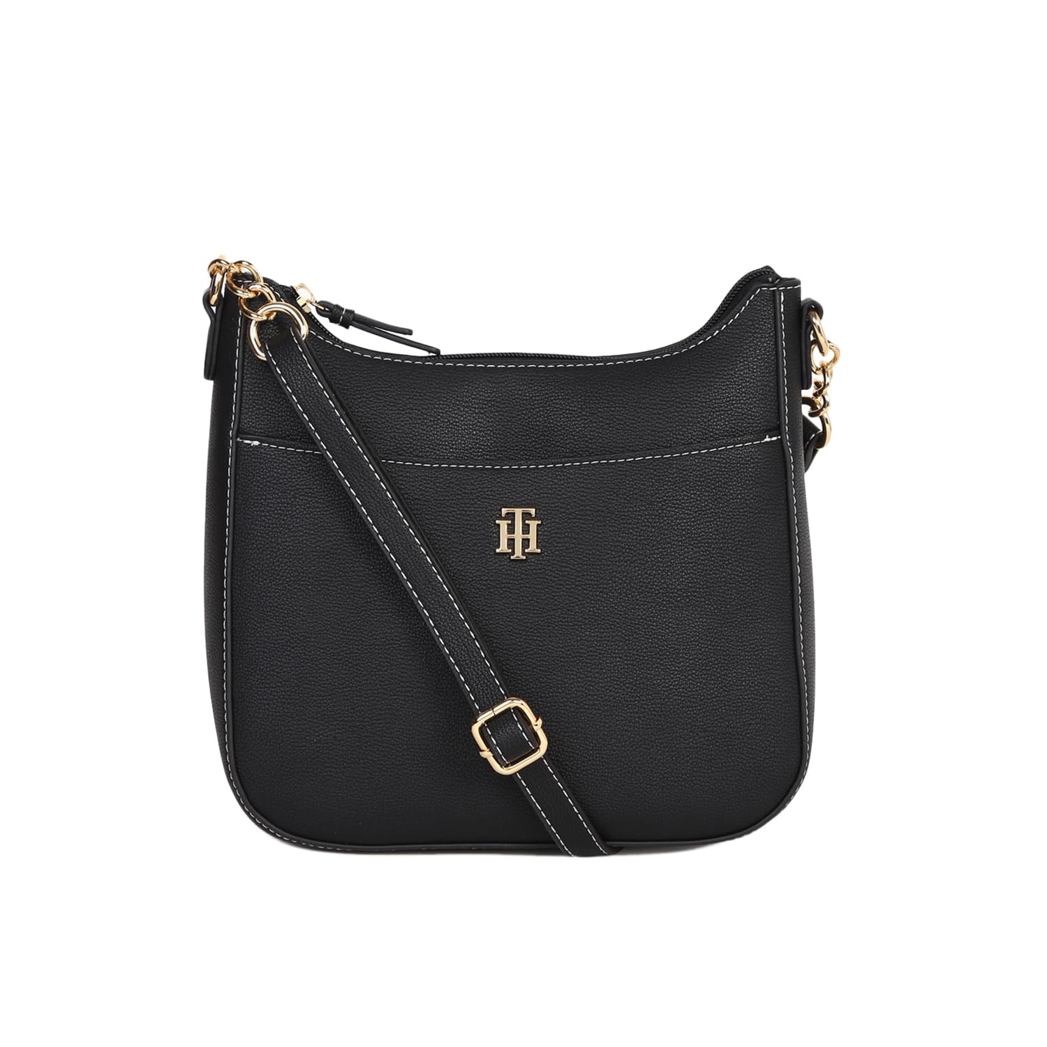 Tommy Hilfiger Black Solid Polyurethane Womens Sling Bag (B0D7PVQPLC) Amazon Price History, Amazon Price Tracker