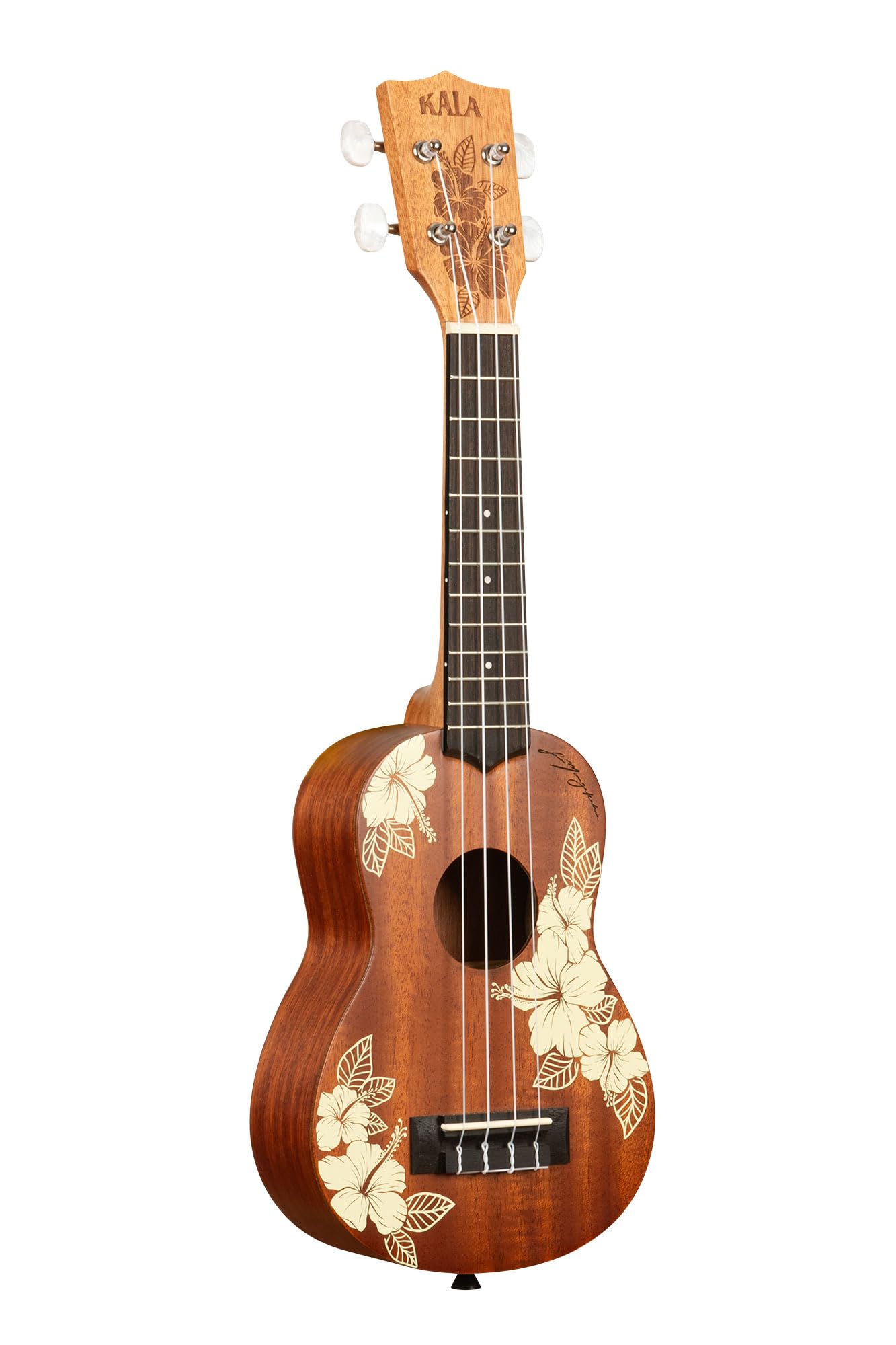 Kala KA-Hibiscus-S Sopran Ukulele Mahagoni mit Gigbag