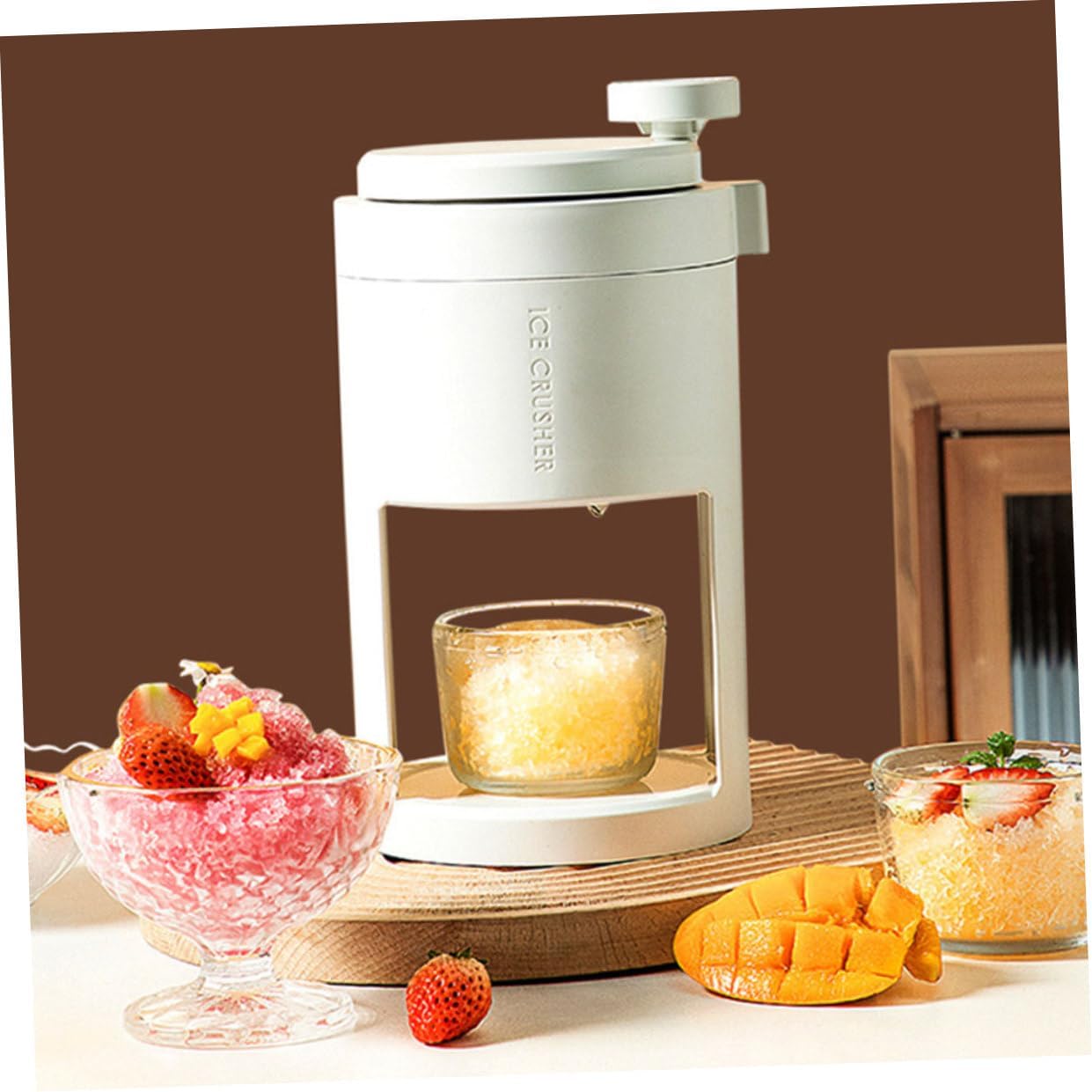 Home Ice Crusher Machine Manual Shaved Ice Machine for Snow Cones Slushies Smoothies Non-slip Base Easy to Clean Store