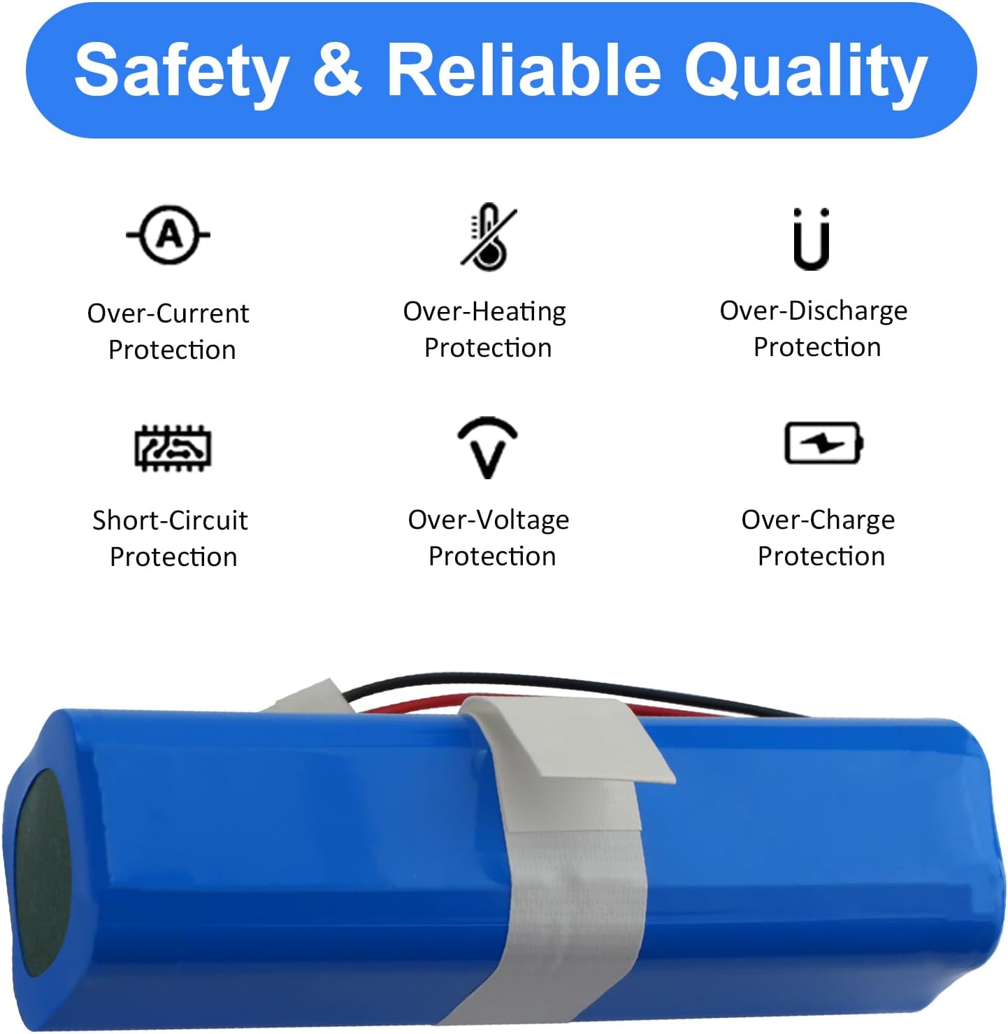 MULS 14.8V 5200mAh Vacuum Battery Replacement for ROEMO D093-4S2P Robot Vacuum Cleaner Ultra High Capacity Battery