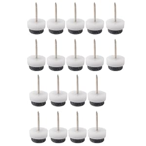 Family Table Chair Furniture Feet Legs Floor Protector Guard Felt Pad Nails 13mm Diameter Pack of 18 White
