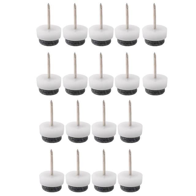 Family Table Chair Furniture Feet Legs Floor Protector Guard Felt Pad Nails 13mm Diameter Pack of 18 White