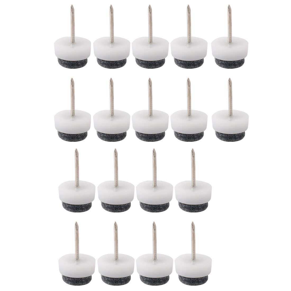 Family Table Chair Furniture Feet Legs Floor Protector Guard Felt Pad Nails 13mm Diameter Pack of 18 White