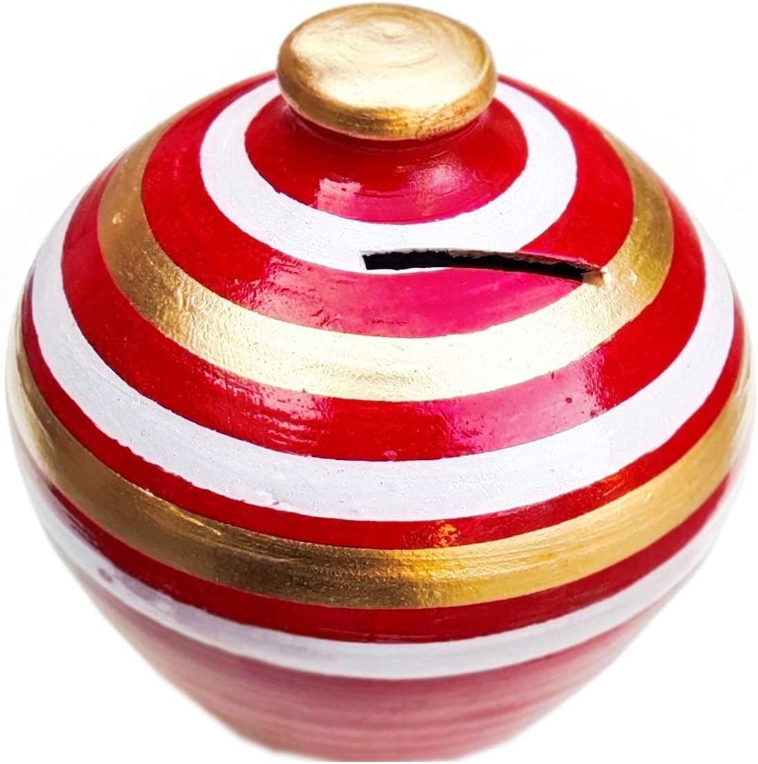 Terracotta Clay Gullak, Money Bank,Piggy Bank Color - Red