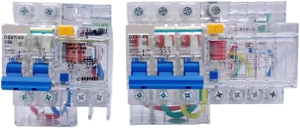 15MA Transparent Shell Leakage Protector Circuit Breaker 220V 32A 40A 63A 380V Air Switch 1P 2P 3P 4P RCBO(4P,16A)