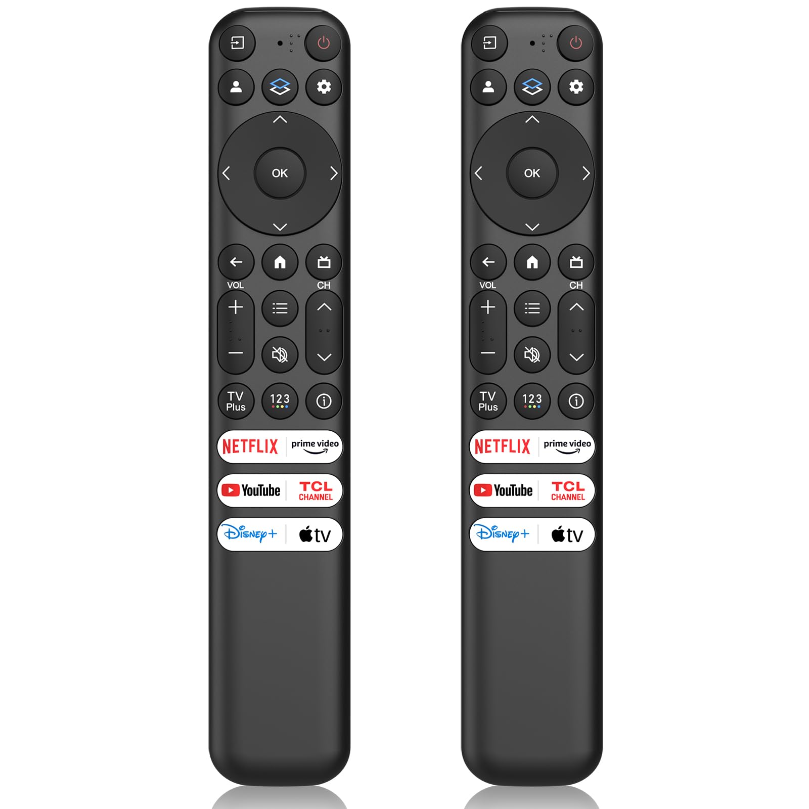 2 Pack for TCL Google TV Remote Control, RC813 Remote for TCL QM8/QM7/S5/S4/S3/Q7/Q6/Q5 4K UHD LED HDR QLED Smart TVs (No Voice Control)