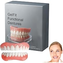 Silicone Dentures Set, Easy Denture Full Set, Soft Comfortable Dentures Teeth Top and Bottom to Fit Over Existing Tooth Women & Men