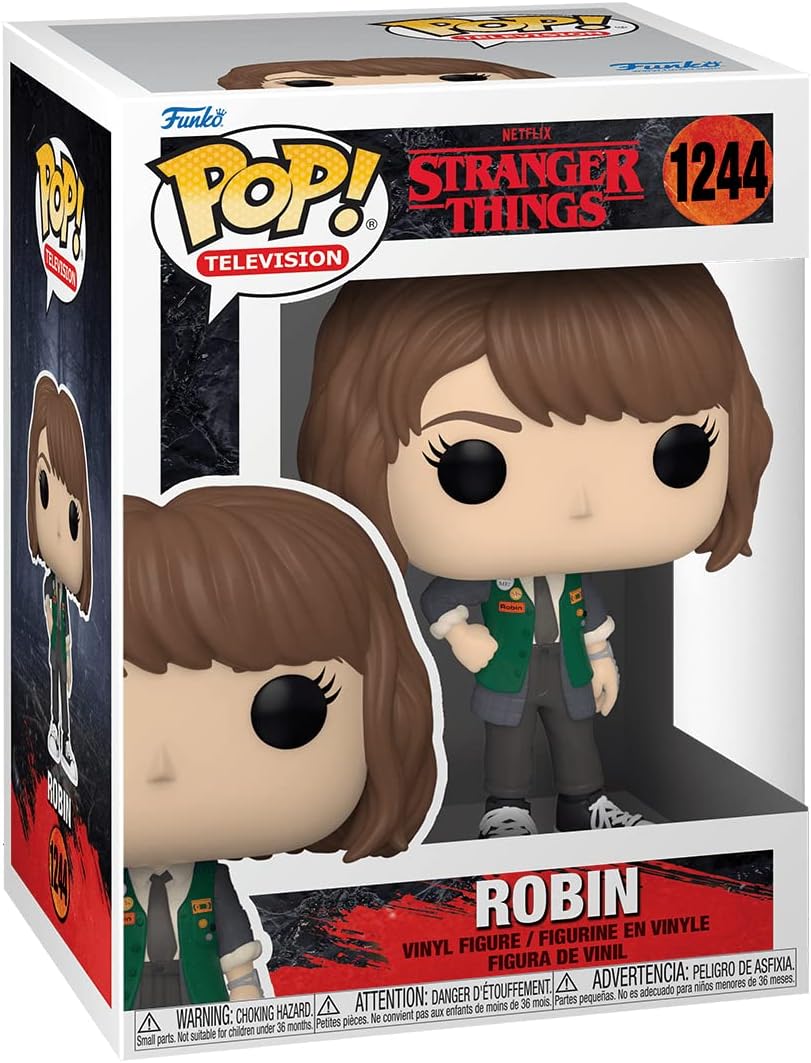 POP [Stranger Things - Robin Buckley [Season 4] Video Store Outfit Funko Vinyl Figure (Bundled with Compatible Box Protector Case), Multicolor, 3.75 inches