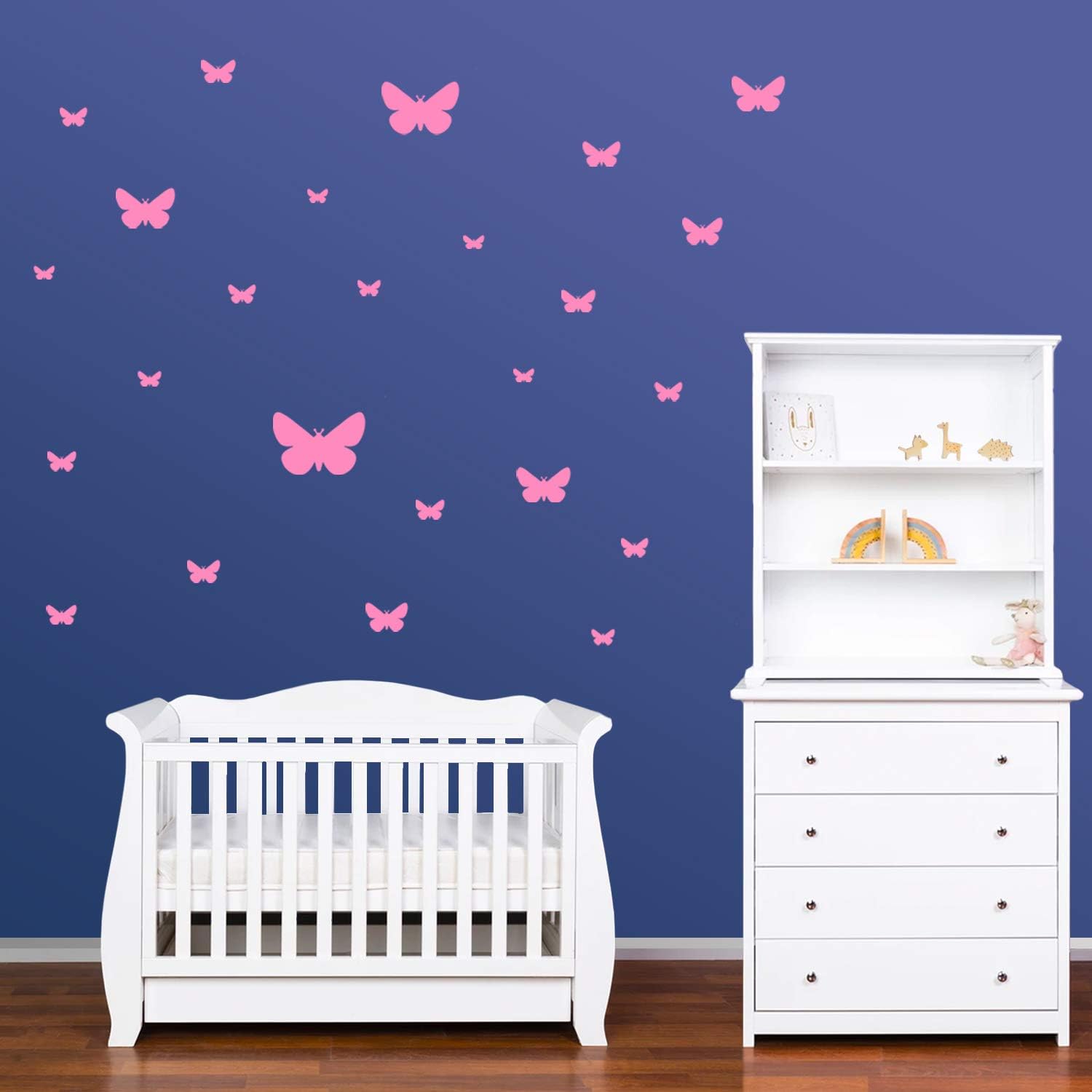 PREMYO Set of 25 Butterfly Wall Stickers Kids - Nursery Decor Easy to Apply - Decals for Bedrooms for Girls Rose Pink - Image 5