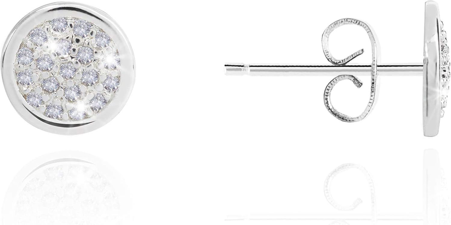 Katie Loxton Treasure Little Things Womens Boxed Silver Plated Stud Earrings Crystal Jewel Medallion