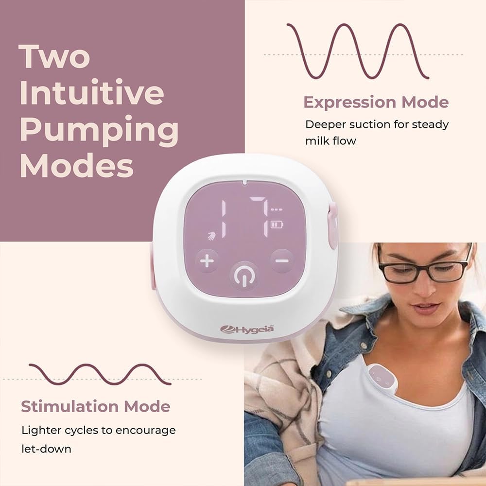 Hygeia Esprit Wearable Breast Pump – Hands-Free Cordless Electric Pump, Portable & Quiet, Includes Personal Accessory Set with 27mm Cup, 24mm & 21mm Inserts