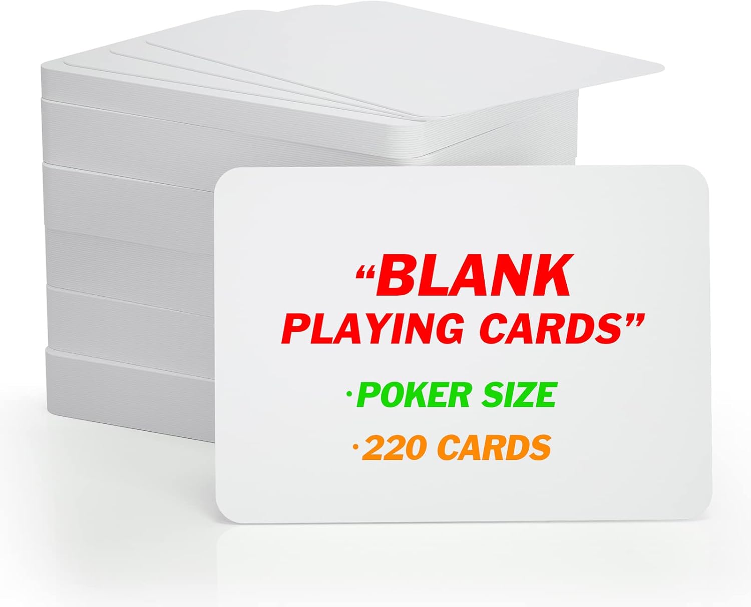 WJPC 220PCS Poker Size Blank Playing Cards, Index Flash Cards, Study Learning Cards For DIY Game Card Writing Drawing Painting