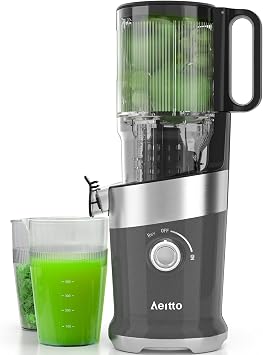 Aeitto Slow Masticating Juice Extractor Machine Easy to Clean, High Juice Yield