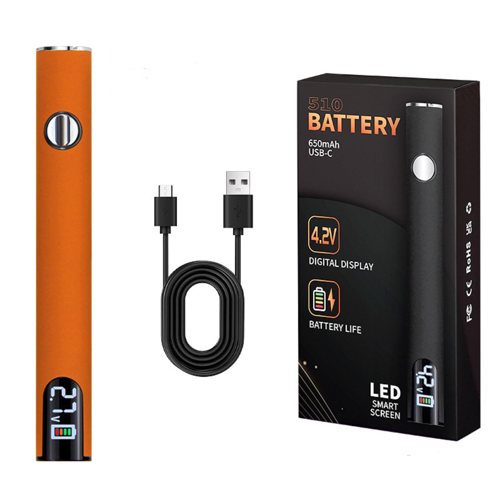 Cordless Soldering Iron- 510 Threaded Battery Pen,650mAh USB Rechargeable Battery,LED Digital Display, Adjustable Temperature Soldering Kit,Solder