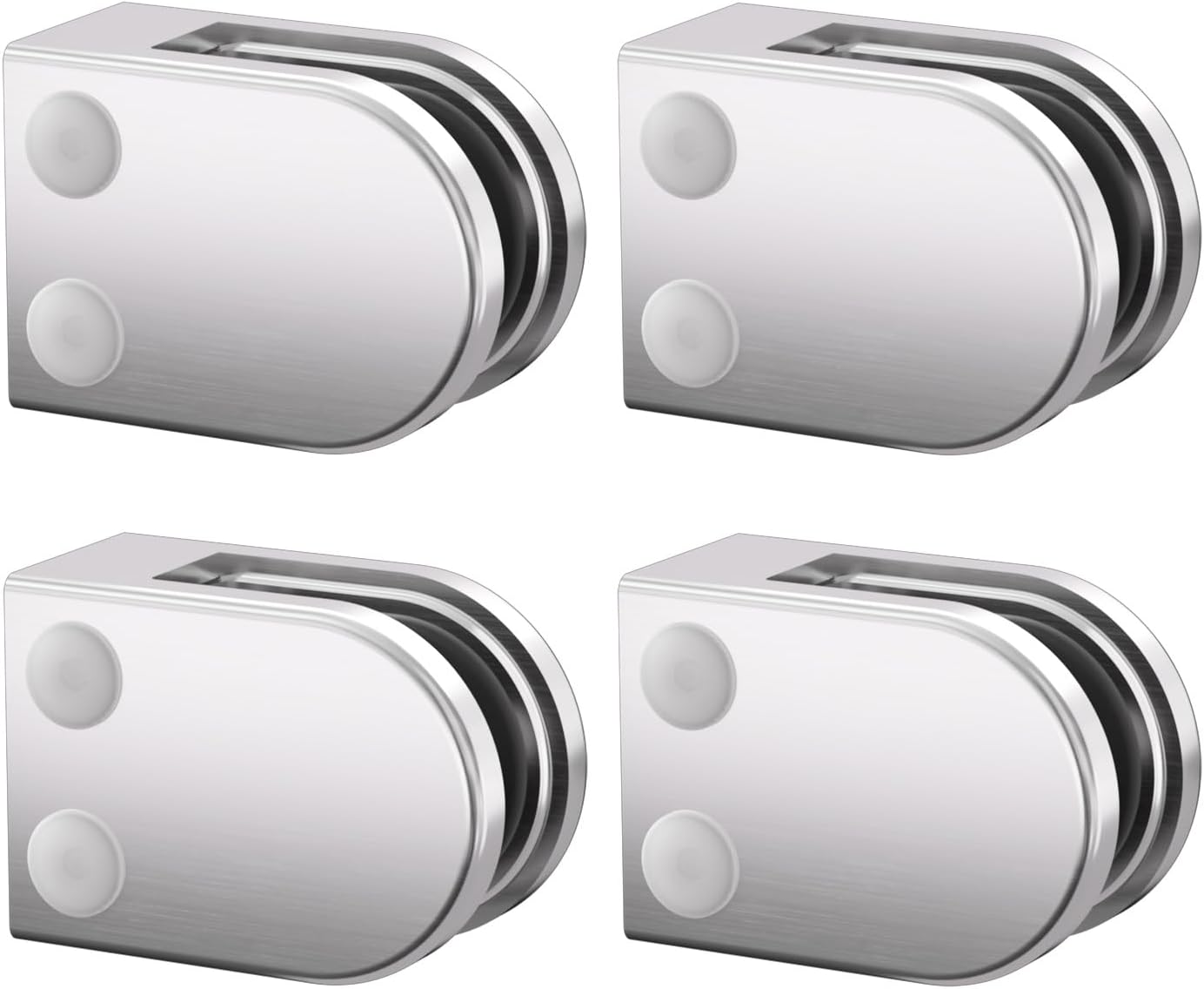 Glass Clamp, 4 PACK 316 Stainless Steel Adjustable 5/16", 3/8", 1/2" Glass Clamp Bracket Heavy-Duty Brushed Finish Handrail Fitting for Stairs, Balconies,Railing Systems